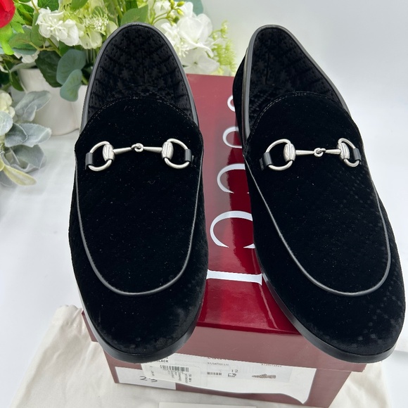 Men’s Gucci velvet horse bit loafers size 12 made in Italy main image 10